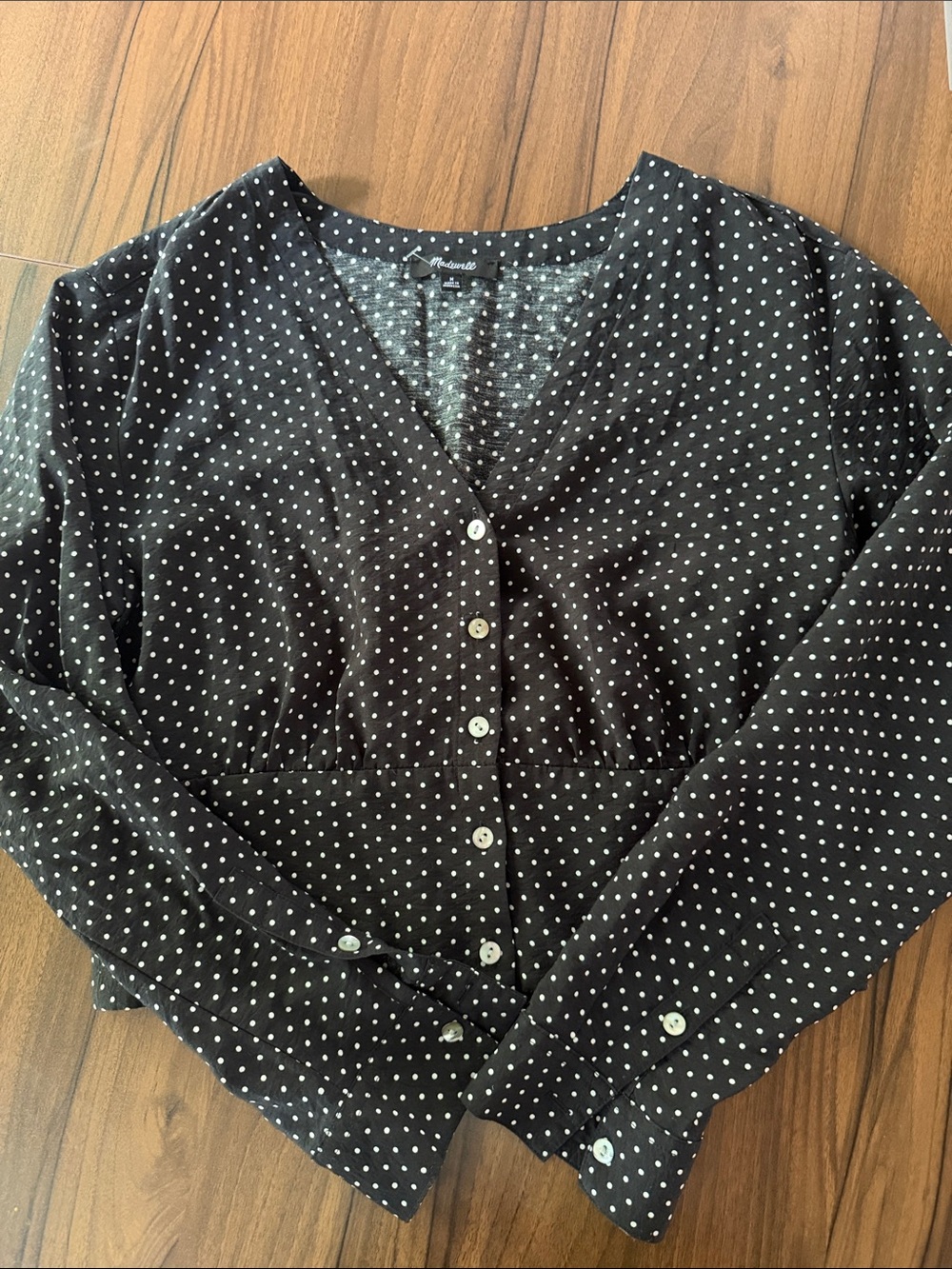 Madewell Black & White Polka Dot ‎ Button-Up Blouse